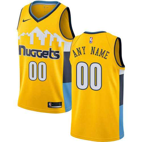 Men & Youth Customized Denver Nuggets Gold Alternate Nike Statement Edition Jersey->customized nba jersey->Custom Jersey